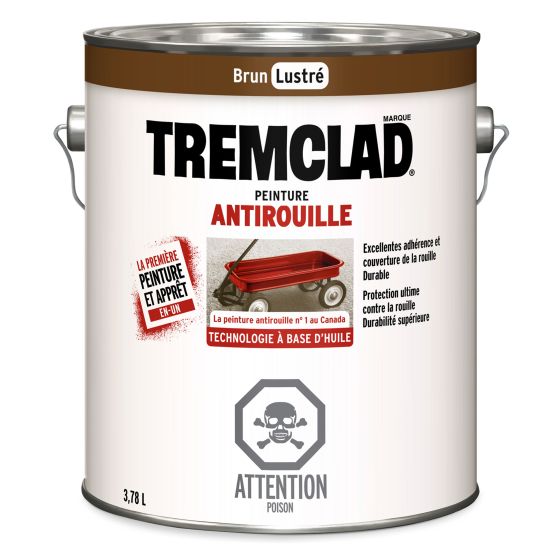 Peinture antirouille à base d’huile Tremclad, fini lustré, brun, 3,78 l