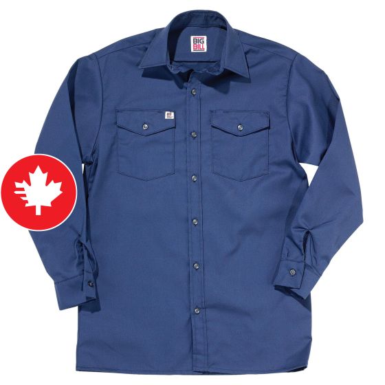 Long Sleeve Work Shirt -Blue - Size Large