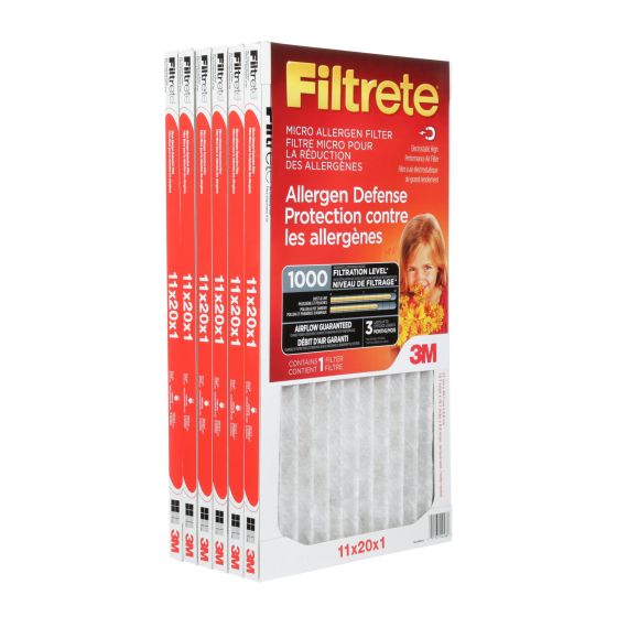 Filtre micro allergène, 1" x 11" x 20"