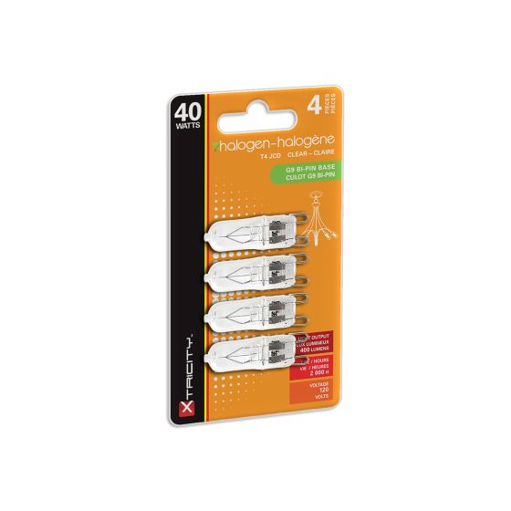 Halogen Lightbulb - T4 JCD - Soft White - 40 W - 4/Pack