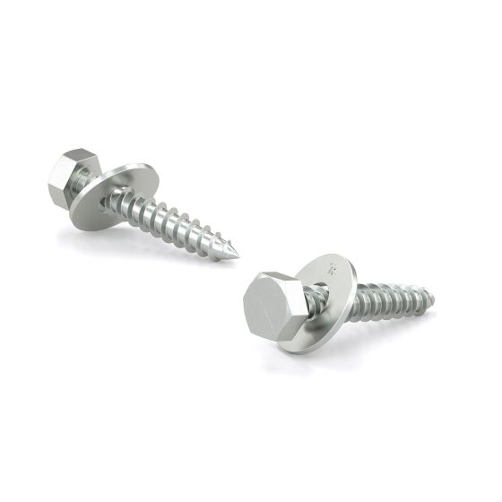 Hex Head Bolts with Washer, Coarse Thread, Lag Point - Zinc