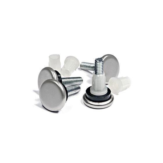 Adjustable Glides with Cushioned Steel Base - Nickel - 22 mm x 25.4 mm - 4/Pkg