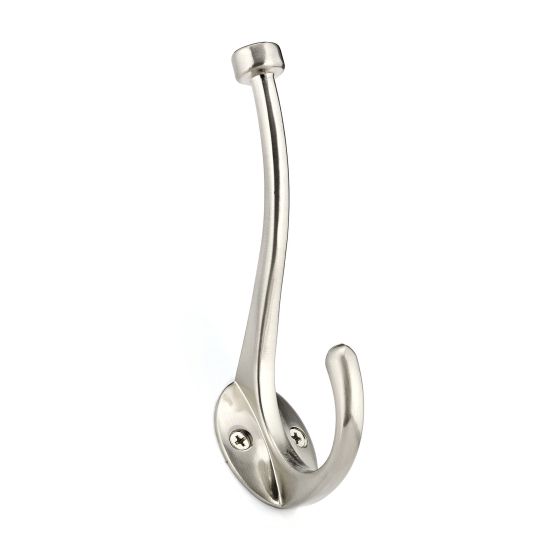 Crochet transitionnel en métal, nickel brossé, 36 mm x 148 mm