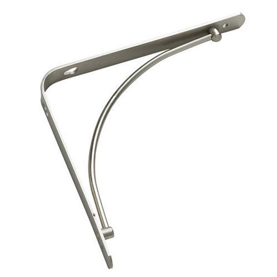 Support à tablette décoratif, nickel brossé, 20 mm x 8"