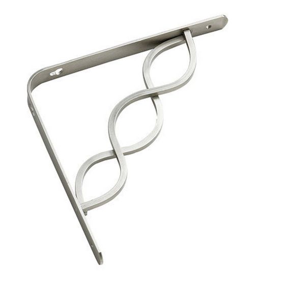 Support à tablette décoratif, nickel brossé, 20 mm x 8"