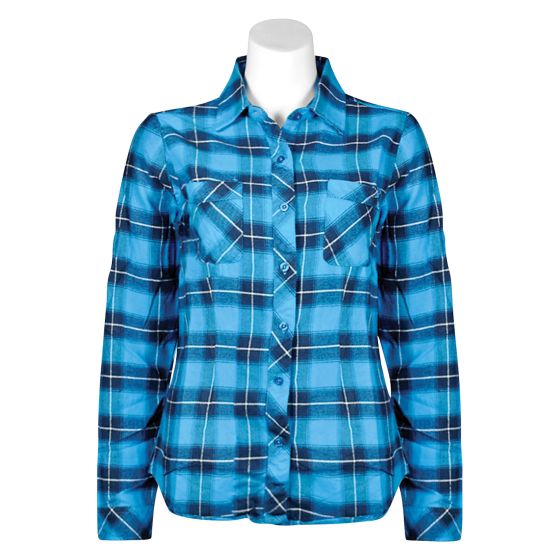 Chemise en flanelle à carreaux, bleu, grandeur Moyen