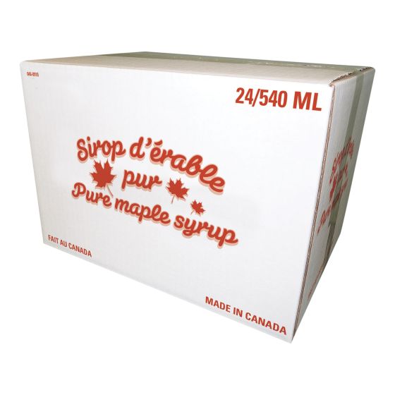 Lithographed Box For Maple Syrop Cans - White - 24 x 540 ml