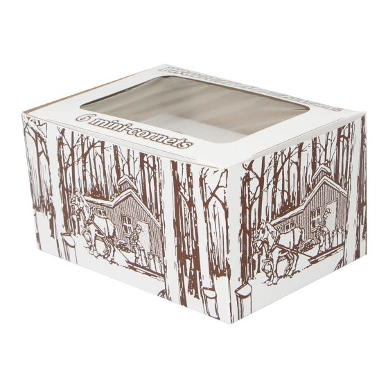 Lithographed box for 6 mini cones of 1 oz - White - 6 cones - 25/Pkg