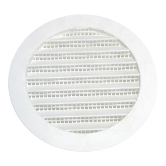 Mini persienne ronde en plastique, 2", blanc