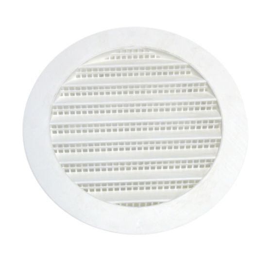 Plastic Round Mini Louver - 5" - White