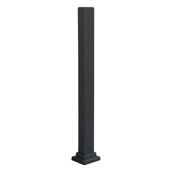 Poteau de montage de rampe, noir, 3" x 37 1/2" x 3"