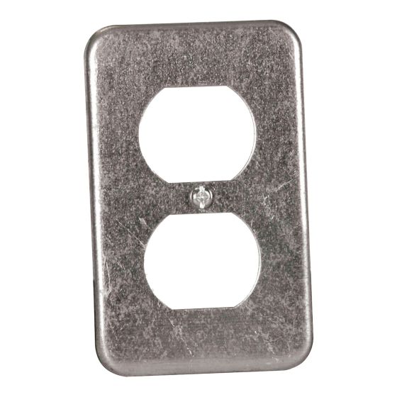 Metal double outlet plate