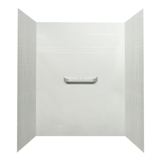 Shower Wall - Supreme - 60" - 3-piece - Acrylic - White