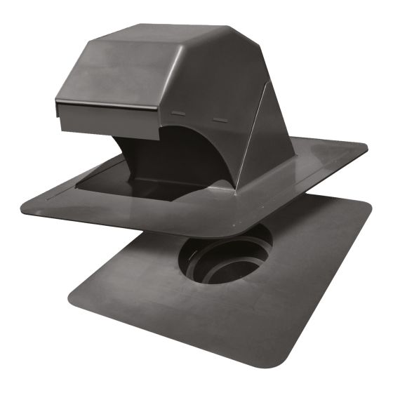 Évent d’évacuation Gooseneck pour salle de bains, avec collet, noir