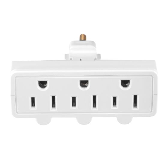 Adaptateur triple pivotant, blanc
