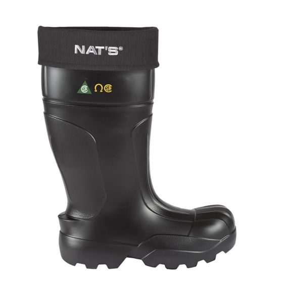 Bottes de sécurité imperméables en EVA avec doublure amovible pour hommes, noir, grandeur 8