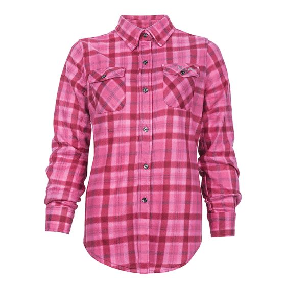 Plaid Fleece Shirt - Raspberry - Size Small