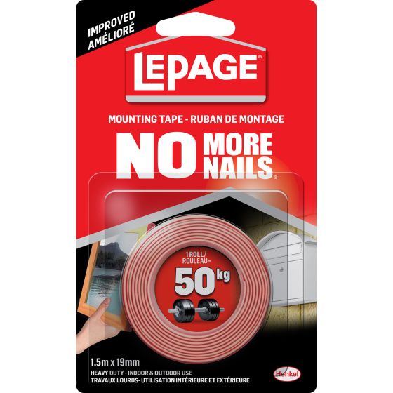 Ruban de montage No More Nails, 19 mm x 1,5 m