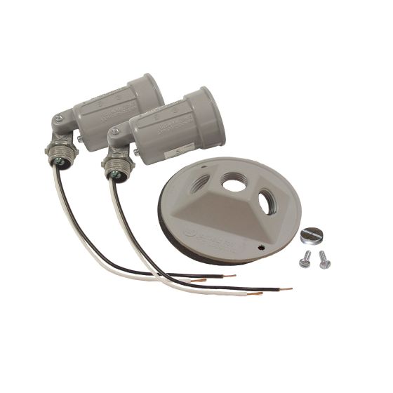 Double Lampholder With Cover - Gray