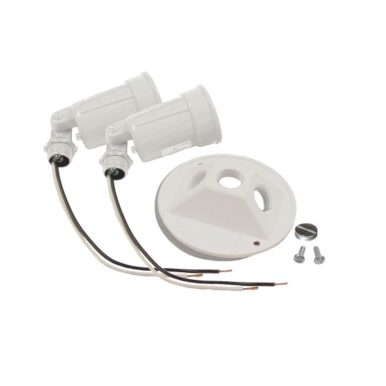 Double Lampholder With Cover - White