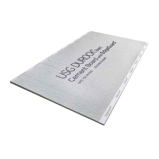 Durock Cement Board with Edgeguard - 1/2" x 3' x 5'