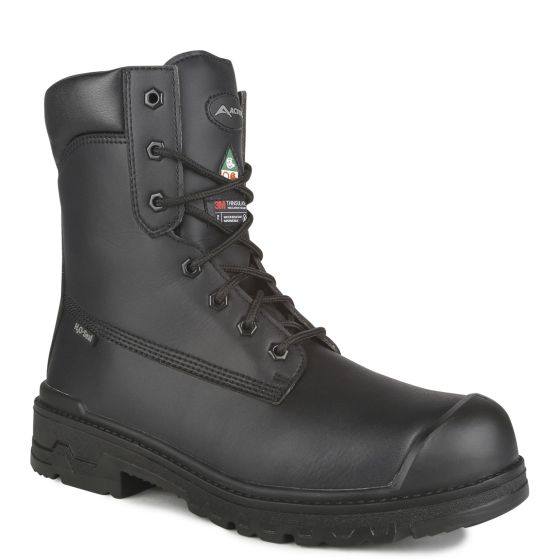 Bottes de travail véganes 8", Prospect, microfibre & CHEMTECH, certifiée CSA 1 ESR, noir, grandeur 11