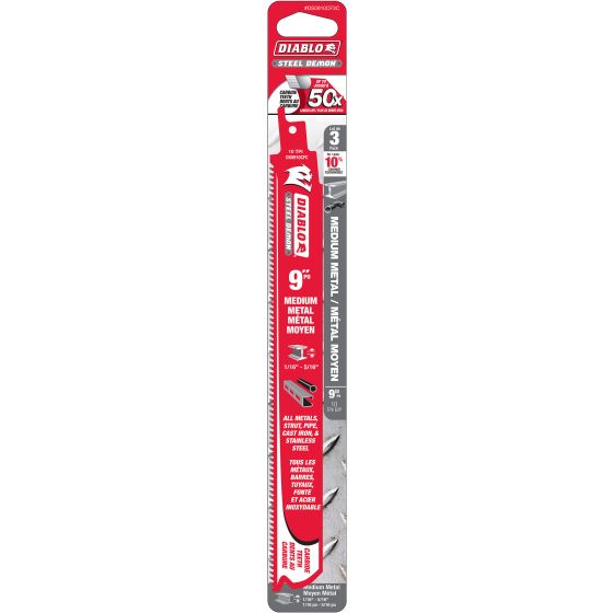 DIABLO carbide reciprocating blade metal - 9" - 3/Pkg