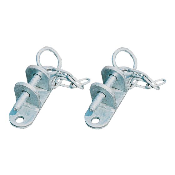 Pair of galvanized single gate hinges
