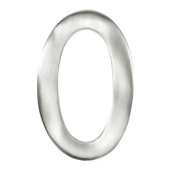 Modern style house number #0 - Satin nickel - 1/4" x 3"