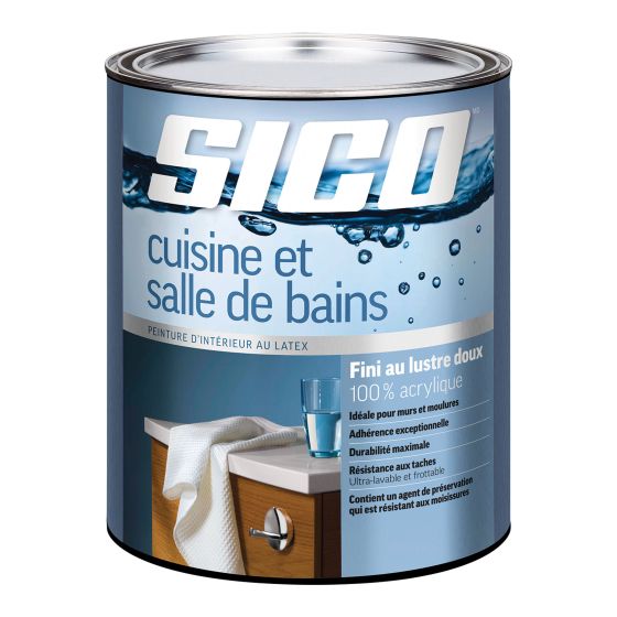 Paint SICO Kitchen and Bathroom, Smooth, Base 2, 946 mL
