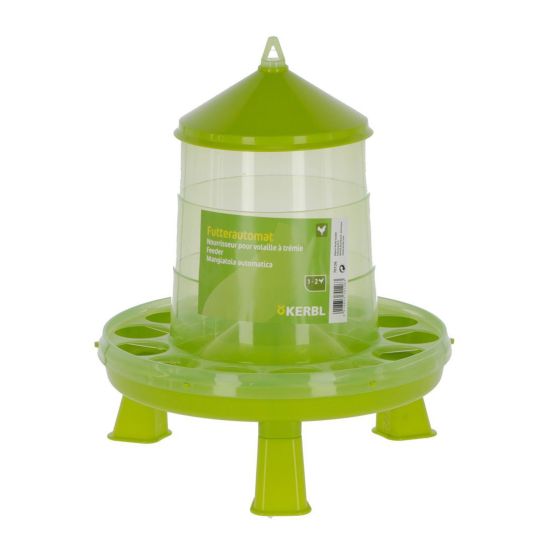 Poultry Plastic Feeder with Feet - 12 kg (26.5 lb ) - Green