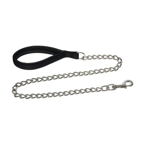 Laisse chromée avec collier intégré