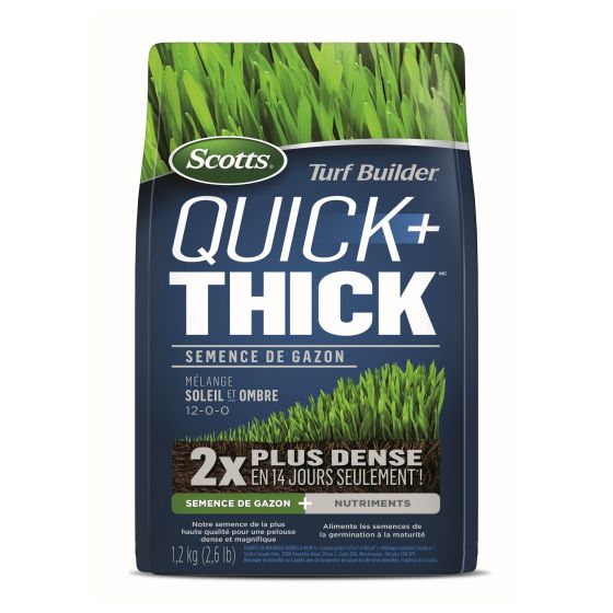 Semence de gazon Scotts Turf Builder Quick+Thick, tout usage, 1,2 kg