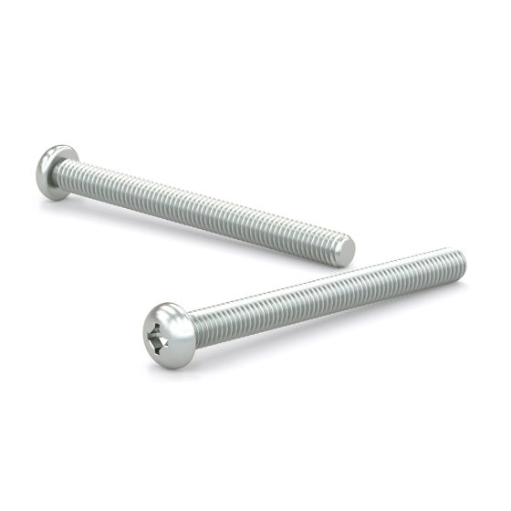 Zinc Plated Machine Screws - Pan Head - 1/2" - 100/Pkg