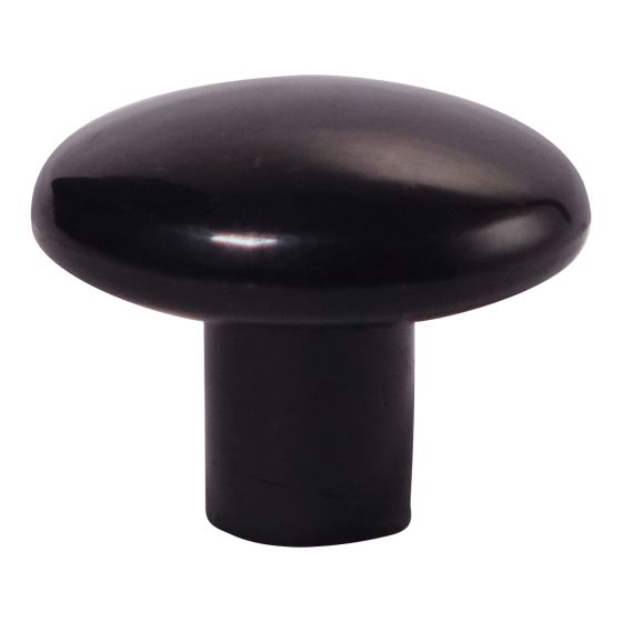 Bouton fonctionnel en plastique Villeray, noir, 1 1/4"