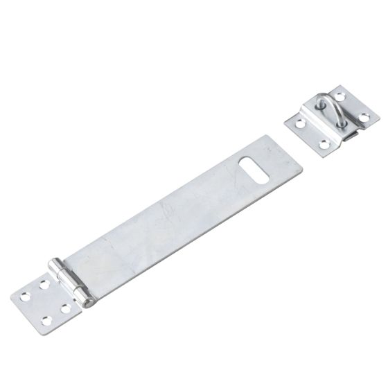 Moraillon avec agrafe amovible, zinc, 4 1/2"