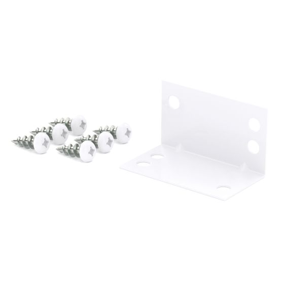 Équerre de coin large, blanc, 0.0359" x 1 3/4" x 1", 25/pqt
