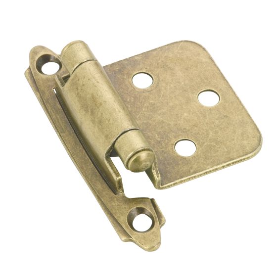 Charnière semi-dissimulée avec ressort, laiton antique, 2 3/4" ,2/pqt