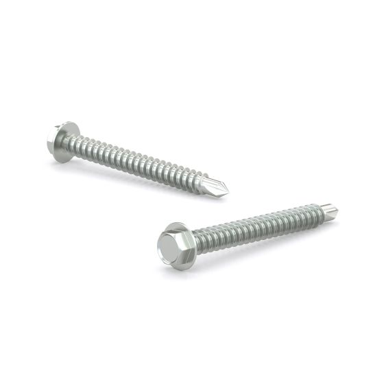 Zinc Plated Metal Screws - Hex Head With Washer - 3" - 2/Pkg