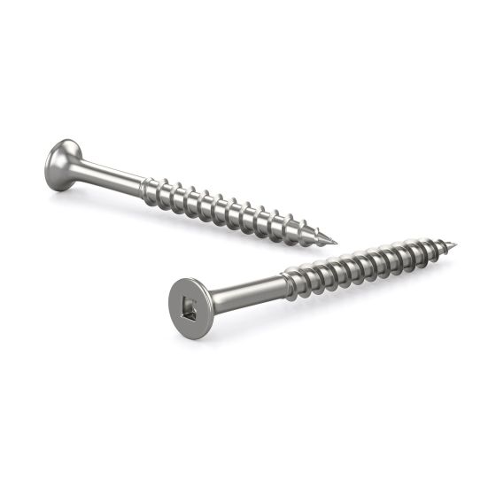 Treated Wood Screws - #6 x 2-1/4" - Stainless Steel - 100/Pkg