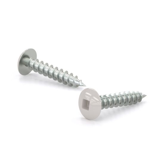Metal Screws - White Truss Head - White - #8 x 1" - 100/Pkg