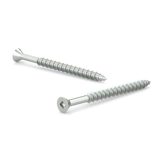 Vis à bois zinguée, tête plate autofraiseuse, zinc, 1 1/4", 18/pqt