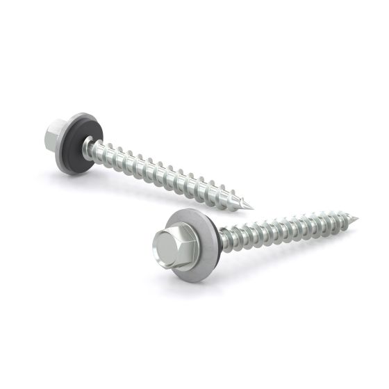 Roof Metal Screws - Hex Head with Steel and Neoprene Washer - #14 x 2" - 100/Pkg