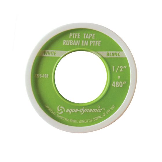 Ruban PTFE, tout usage, blanc, 1/2" x 480"