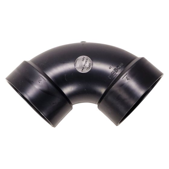 Coude 90° en ABS DWV, 4", femelle, noir