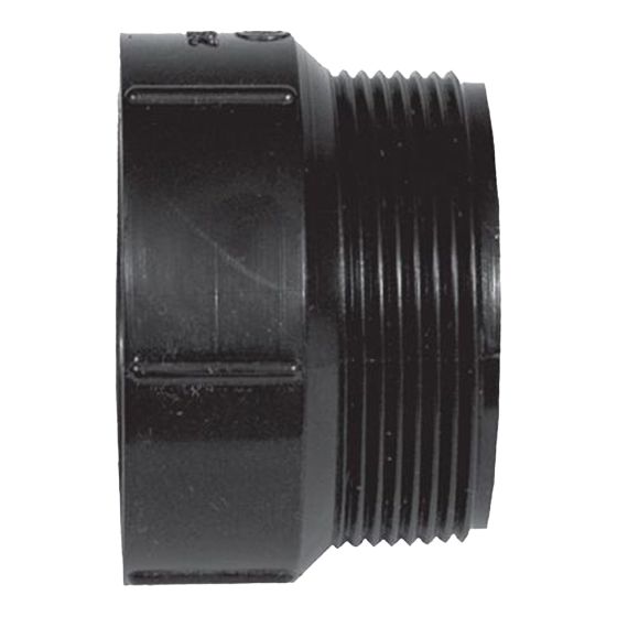 ABS DWV Male Adapter - 3" - Hub x MPT - Black