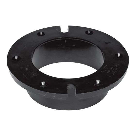 ABS DWV Closet Flange - 4" x 4" - Hub - Black