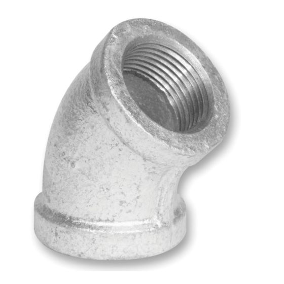 Coude galvanisé de 45°, 1 1/2"