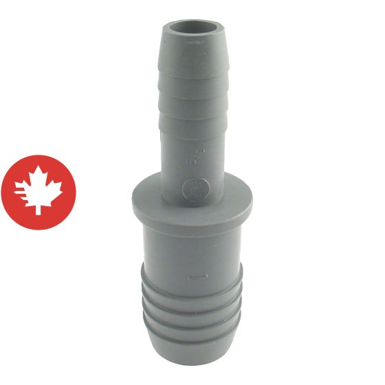 Raccord réduit de plastique, 1" x 1/2"