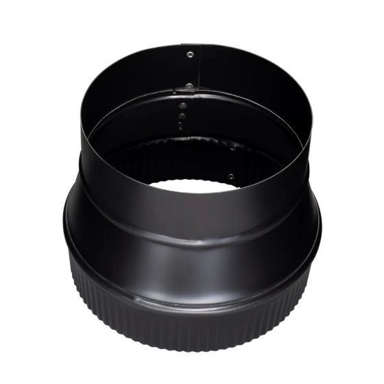 Raccord d'évasement, Grande extrémité plissé, Noir mat, Cal. 24, 6" x 7"